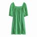 Diyun European And American Solid Color Square-neck For Women, 2023 Summer Elegant Hollow-out Jacquard_ecoleips.com