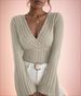 Women's Fall And Winter Long-sleeved Tops, V-neck Sexy Slim Striped Women's Tops, Long-sleeved T-shirt Knitted Bottoming Shirt_ecoleips.com