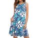 Summer European And American Hawaiian Loose Casual Women's Floral Strap Dress Mid-Length Skirt 3D Digital Print Shirt_ecoleips.com
