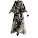 Women's Clothing Ladies Middle Eastern Muslim Chiffon Flower Belt Long Fashionable And Elegant Dress_ecoleips.com