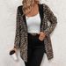 "Reversible Hooded Jacket With Leopard Print Lining – Adjustable Waist Belt & Longline Silhouette (Black Polyester Outerwear For Urban Commute)"_ecoleips.com