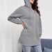 Women’s Half-Zip Fleece Sweatshirt – Oversized Pullover (Greyish/Dark Gray, XS-XXL)_ecoleips.com