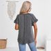 Women's Two Tone Twist Stretch Top V Neck Short Sleeve European American Style Fashion Spring Summer New Arrival_ecoleips.com