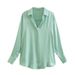 Women's Clothing Spring 7 Color Satin Women's Shirt Tops_ecoleips.com