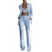Women's Clothing Early Spring New Tie Dye Print Slim Fit Mid Length Suit Jacket Trousers Suit Two Piece Suit_ecoleips.com