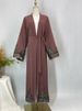 Hot Selling Open Abaya Women Clothes Lace With Pearls Design Muslim Fashion Kimono Long Kaftan Islamic Dubai Dresses For Women_ecoleips.com
