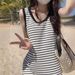 Summer New Striped Camisole For Women Plus Size Loose Fit Long Dress European And American Style_ecoleips.com