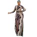 Women's Clothing Sexy Print Split Lapel Positioning Print Slim-Fit Stretch Dress With Turban_ecoleips.com