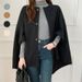 Elegant Batwing Sleeve Wool Cape Coat - Oversized Poncho Style For Women, Autumn Winter Fashion, Casual Loose Fit, Pure Color & Checkered Patterns_ecoleips.com