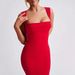 Foreign Trade European And American Style Women's Summer 2025 New Sexy Square Neck Slimming Solid Color Long Dress_ecoleips.com