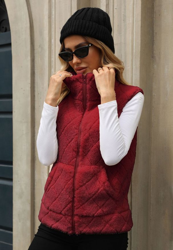 Women's Fleece Zip-Up Cardigan Coat - Oversized Plaid Vest With Soft Flannel Lining, Streetwear Chic For Autumn/Winter_ecoleips.com