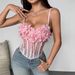 Aria Basics Aria Basics Cross-border European And American French-style Three-dimensional Floral Decoration Sexy Sheer Mesh Fishbone Push-up_ecoleips.com