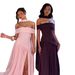 Women's Clothing Elegant Solid Color Slit Dress High End Strapless Fitted Gown With Paneling Style Women's For Formal & Casual For Women_ecoleips.com