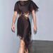 New European American Style Women's Clothing, Sexy Round-neck Dress With Layered Lace Decoration And Irregular Opening_ecoleips.com