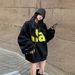 High-End Gray Sweatshirt Jacket For Women, Autumn And Winter New Design, Niche Loose Fit, Lazy Style, Disappearing_ecoleips.com