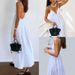 Women's Fashion Backless V Neck Suspender Dress Solid Color American Style Spring New Arrivals Sexy Clothing_ecoleips.com