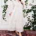Exclusive Cross-border Plus-size Hollow Embroidered Dress, Middle Eastern Muslim White V-neck Loose Vacation Robe_ecoleips.com