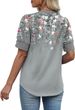OFEEFAN Womens Tops Short Sleeve Shirts Buttons V Neck Spring Fashion Summer Outfits Plus Size Blouses Dressy Casual_ecoleips.com