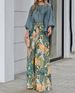 Women's Clothing Summer New Women's Suit Lantern Sleeve Loose Top Printed Wide Leg_ecoleips.com