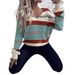 V-Neck Color-Block Knit Sweater – Casual Oversized Pullover For Women (S-XL)_ecoleips.com