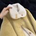 girl Suede Sheepskin Collar Sheep Wool Cotton Jacket For Women Winter New Warm Fleece Double-Sided Thick Coat_ecoleips.com