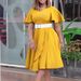 C8624 Plus Size Women's Summer Fashion Elegant V-Neck Bell Sleeve Hem African Export Dress_ecoleips.com