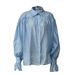 Verve Spring High-End French Style Top Sexy Sheer Solid Color Women's Shirt Blouse Niche Elegant Lightweight_ecoleips.com