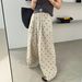 Suitable For All Seasons Color-Block Polka Dot Floor-Length Cotton Linen Wide-Leg For Women 2025 Summer New European Style Casual Pants Trendy_ecoleips.com