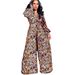 C8439 New Autumn/Winter Fashion Casual European And American Women's Clothing Print Wide-Leg Long-Sleeve African_ecoleips.com
