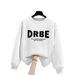 Women's round Neck Long Sleeve Sweatshirt Fleece Lined Thickened Korean Style Letter Design Versatile Tops for Spring Autumn Winter_ecoleips.com
