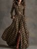 Women's Clothing Plus Size French Retro Plaid Slimming Dress Irregular New European American Style Women's Clothing_ecoleips.com