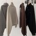 Letter Embroidered Zipper Sweater Jacket Fleece Thickened Loose Stand-up Collar Long-sleeved Top Women_ecoleips.com