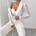 European And American Cross-border 2026 Spring Women's Fashion Lace Embroidered White Casual New Blazer For Women_ecoleips.com