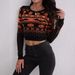 Halloween-Ready Knit Sweater – Geometric Jacquard Pullover (S-XXL, Slim Fit, Short-Length, Long Sleeves, Blood Orange, Streetwear & Office Hybrid)_ecoleips.com