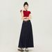 K Retro And Versatile Women's High-waisted A-line Flowing Maxi Skirt_ecoleips.com