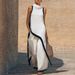 2026 Women's Elegant Hooded Color Block Pant Set Irregular Cut Vest And Pants Two-Piece Summer Outfit Regular Size_ecoleips.com