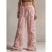 Elegant 3D Floral Print Straight Leg Women's Trousers Casual England Style Polyester Summer Pants Regular Fit_ecoleips.com