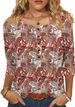 Zeagoo 3/4 Length Sleeve Womens Tops Round Neck Casual Summer Tunic Tops Basic Tees Blouses Dressy T-Shirts Pleated Shirts_ecoleips.com