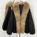 girl Girl Fashion New Oversized Raccoon Collar Fur Duck Parka Women's Short Loose Wide Version Warm Down Jacket_ecoleips.com
