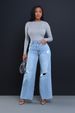 Women’s High-Waisted Ripped Wide-Leg Jeans – Straight Cut Distressed Denim Pants (Dark Blue/Light Blue, Sizes S-XXL, Comfort Stretch)_ecoleips.com
