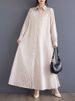 Long Sleeve Vintage Striped Long Shirt Dresses For Women Autumn New Loose Casual Dress Vestidos Fashion Elegant Clothing 2025_ecoleips.com