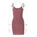 2025 Spring New Women's Fashion Solid Color Slim Fit Knitted Sexy Strap Bodycon Dress Wholesale_ecoleips.com