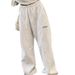 American Style Trendy Gray Sweatshirt Set For Women, Spring, Autumn, Winter, Thin Loose Lazy Casual Jogger Pants_ecoleips.com