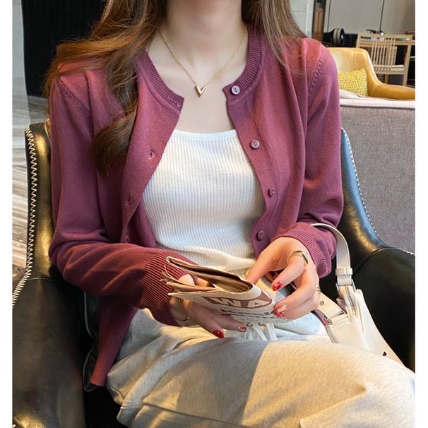 Women’s Lightweight Knit Cardigan Long Sleeve Open Front Sweater For Fall/Spring In Elegant Colors_ecoleips.com