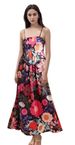 2025 Summer New European And American Style Commuting Printed Camisole With High Waist Belt A-line Elegant Long Dress_ecoleips.com
