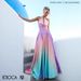 2026 New European And American Women's Fashion: Flared Waist-Cinching Gradient Dress, Sexy Deep V Neck Long Gown_ecoleips.com