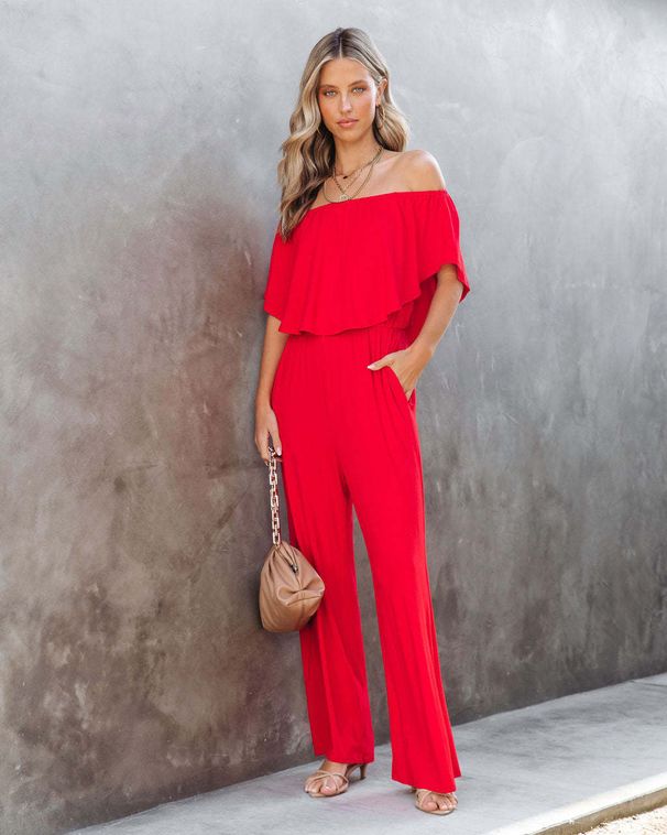 2025 Spring And Summer Women's Jumpsuits One Shoulder Fashion Temperament Casual Wide-leg Jumpsuit Women's Rompers Elegant_ecoleips.com