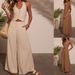 2025 Spring And Summer New Fashion Trend Solid Color Linen Sleeveless Vest Wide Leg Trousers Suit_ecoleips.com