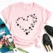Summer European And American Fashion Geometric Pattern White Printed One-piece Base Shirt Plus Size Women's Short-sleeve_ecoleips.com