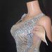 Glitter Sequin Mesh Fringe Bodycon Long Dress For Evening Party Performance Sleeveless Slit Gown Women's Clothing_ecoleips.com